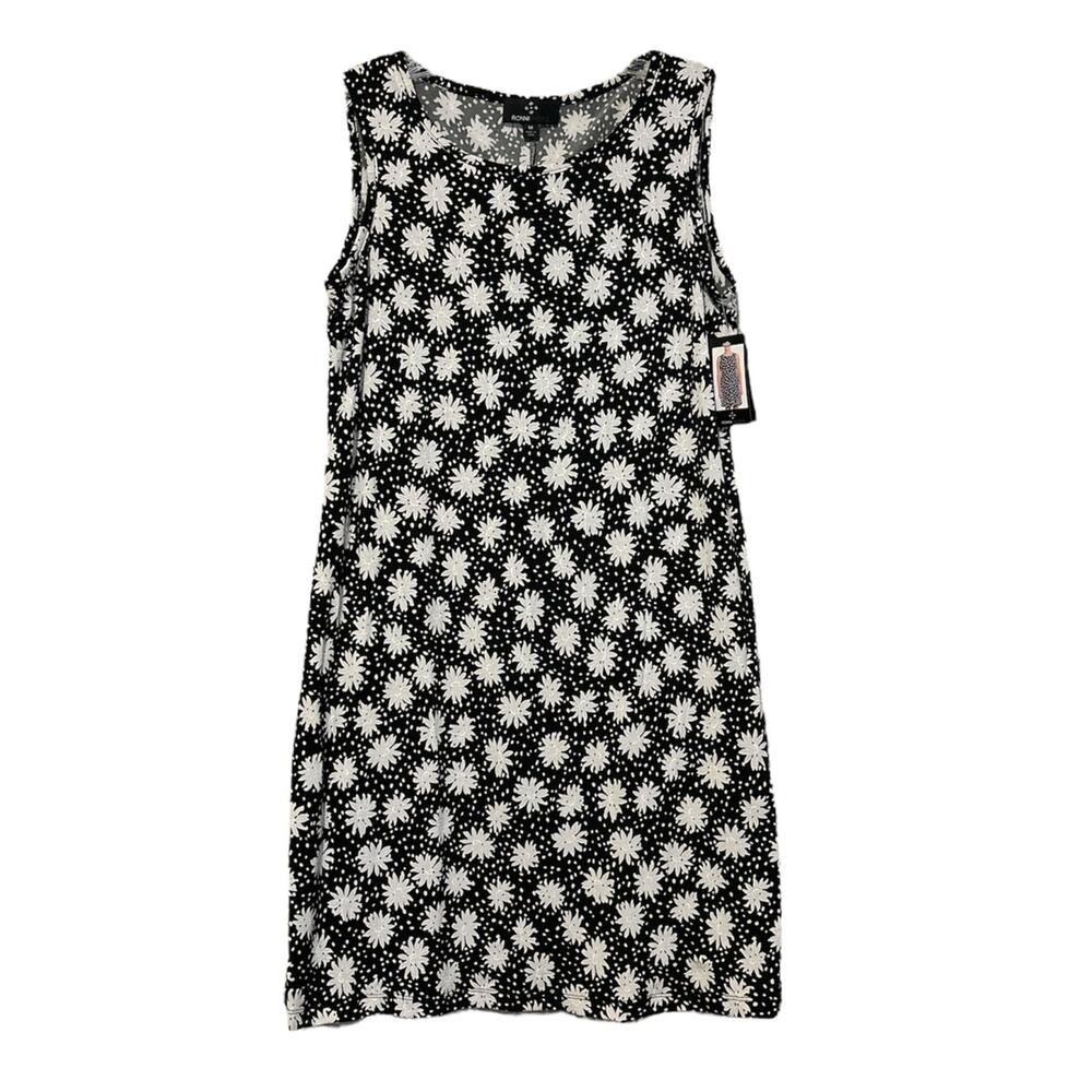Ronnie Nicole Black/White Floral Dress Size Medium NWT